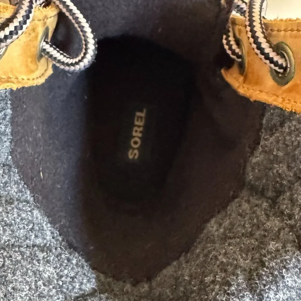 SOREL Slimpack II Waterproof Tan Leather Upper Black Rubber Duck Boot‎ Size 7